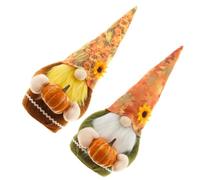 ELEOUTI Décoration de Poupée GNOME sans Visage 2 Pièces en Tissu pour Automne et Thanksgiving, Ornement Adorable pour Cabinet ou Fenêtre