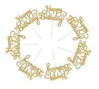 ELEOUTI Décorations en Papier Piques Apéritifs Créatifs et Mignons pour Gâteau D'anniversaire Or, Lot de 10 Pièces pour Fête D'anniversaire ou Shower
