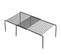 ELEOUTI Étagère Cuisine Extensible Étagère de Comptoir Empilable en Fer Noir, Organisateur de Placard Multifonction 1 Pièce Gain pour Rangement Assiettes, Bouteilles et Ustensiles
