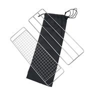ELEOUTI Grilles de Barbecue en Acier Inoxydable Noir Set de 3, Accessoires pour Barbecue, Grille de Barbecue en Acier Inoxydable, pour Poisson et Cou de Poulet, Camping