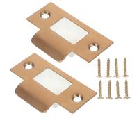 ELEOUTI Kit de Renforcement de Porte 2 Sets Or en Acier Inoxydable Plaques de Gâche et Plaques de Frappe Sécurise et Protège L'entrée pour Portes en Bois