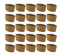 ELEOUTI Manchon isolant pour gobelet en carton ondulé marron 90 mm, lot de 25, protection thermique pour boissons chaudes et froides, couvercle épais anti-brûlure, usage café et thé