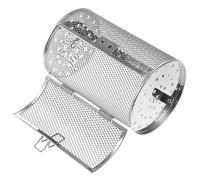 ELEOUTI Panier à Rôtir en Acier Inoxydable Argenté pour Four et Grill, Résistant la Déformation Porte Mobile Facile à Ouvrir, pour Cuisson de Frites et Noix