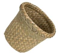 ELEOUTI Panier Tressé en Osier Style Rustique pour Rangement et Collecte des Déchets, pour Chambre ou Salon, Couleur Kaki Naturelle et Délicate