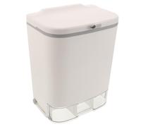 ELEOUTI Poubelle Murale Cuisine avec Couvercle 7l, Plastique Blanc | Ouverture Silencieuse, Fixation Meuble, Compartiment Intégré 2l, pour Salle de Bain Moderne