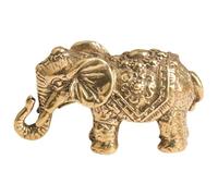ELEOUTI Statue Éléphant en Laiton Vintage, Or, Figurine Décorative