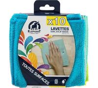 ELEPHANT - Lot de 10 Lavettes Microfibres Douces, Nettoyage Efficace et Sans Rayures, Couleurs Pastel - Le Lot De 3