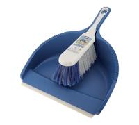 ÉLÉPHANT MAISON - Pelle Balayette Grande Capacité - Lamelle En Caoutchouc - Contient de L'Élastomère - Poignée Ergonomique Anti-Glisse - Plastique Recy lanc & Bleu - Fabriqué En France