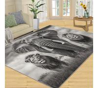 Elephant Teppich Teppich Petit Lion Lavable 80 x 120 cm pour Chambre à Coucher, Tapis antidérapant pour Salon, Cuisine, décoration d'intérieur