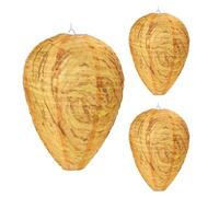 Elepl 3 Pièces Faux Nid de Frelons Imperméable Leurre Faux Nids de Guêpes Dissuasive Efficace Leurres de Nid de Guêpe Piège à Guêpes pour Maison et Jardin Extérieur