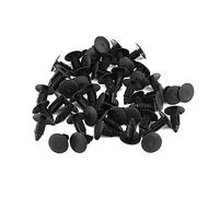 Elerose 50Pcs Agrafes de Garniture de Carrosserie, Rivet de Retenue pour Garniture de Retenue en Plastique de Rivet de Pare-chocs de Voiture, Clip Noir