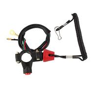 Elerose pour magnetic kill switch Moto double extinction commutateur 22mm bouton extinction d'urgence cordon noir