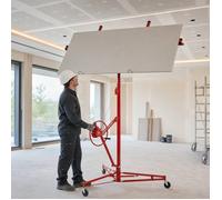 Élévateur de Charge Télescopique avec Treuil, Hauteur 180-470 cm, Inclinaison 60°, 3 Roues avec Frein, Charge Max. 68 kg