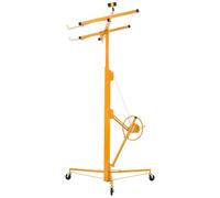 Élévateur de panneaux SucceBuy avec une capacité de charge allant jusqu'à 68 kg, hauteur 4877 mm, élévateur de plaques de plâtre avec bras télescopique réglable, adapté aux plaques de plâtre et à la c
