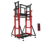 Élévateur D'échafaudage Électrique Plate-forme Télécommandée Avec Roulettes | Échafaudage électrique pliable, plate-forme aérienne télécommandée avec roulettes et stabilisateurs(Red,10m/32.8ft)