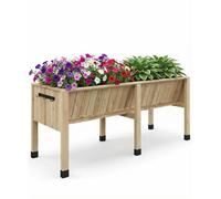 Élévateur surélevé pour jardinage - Jardinière avec 6 pieds - Bac amovible et crochets - Profondeur de 35 cm - Pour légumes et herbes aromatiques - Couleur : kaki foncé