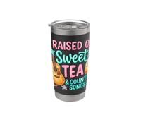 Élevé sur Sweet Tea Country Songs Southern Girls Western Gobelet isotherme en acier inoxydable double paroi