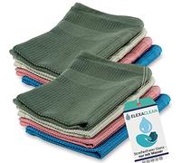 ELEXACLEAN Chiffons Microfibre - 8 pièces, 55x40 cm - Chiffons de Nettoyage Polyvalents sans Traces, à l'eau Seule