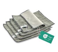 ELEXACLEAN Lavettes lavables - Microfibre (Gris, 4 pièces, 24x20 cm) lavettes Vaisselle pour Cuisine