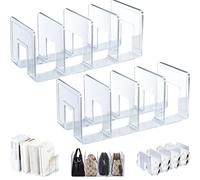 Elezeal Lot de 2 porte-revues en acrylique transparent, organiseur de fichiers de bureau épais pour plateau de bouteille, organisateur de couvercle de cuisine, séparateur de sac à main, support de sac