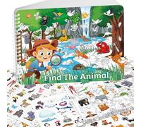 Elfew Livres d'autocollants pour Enfants de 2 à 8 Ans, 400+ Gommettes Enfants 2, 3, 4 ans, Cherche et Trouve Les Animaux, Comprend 20 Livre Autocollants à Thème Caché Pour Les Enfants