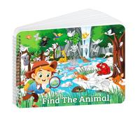 Elfew Trouver Les Livres D'autocollants Animaux pour Enfants 2-8 Ans | 400+ Cherche et Trouve Les Animaux Gommettes, 20 Thèmes Cachés, Jouets Éducatifs pour Garçon Fille, Cadeaux d’Anniversaire