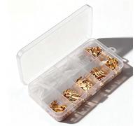 ELFJMZP Kit de cosses à sertir en laiton - Tailles 2,8mm, 4,8mm, 6,3mm | 15 jeux d'inserts, ressorts et manchons en PVC | Norme européenne, boîte compartimentée transparente,poids approx. 70g