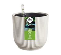 Elho All-in-1 Vibes Rond 25 + Swi 24 - Plastique 100% Recyclé - Pot De Fleurs pour Intérieur - Ø 25 cm - Blanc/Linen White