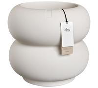elho amber roll low 43cm pot de fleurs - Linen White | Ø 43 x H 40 cm | Convient à l’intérieur et à l’extérieur | Plastique 100% recyclé