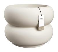 elho amber roll low 60cm pot de fleurs - Linen White | Ø 59.9 x H 46.1 cm | Convient à l’intérieur et à l’extérieur | Plastique 100% recyclé