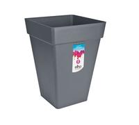 Elho Pot de fleurs Loft Urban Carré Haut 30 – Anthracite – Extérieur – Ø 29,5 x H 41,5 cm