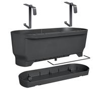 Elho Balconnière Greenville Easy Balcony 52 – Pot de fleurs rectangulaire 52×21,2×19,4 cm 15 L Noir