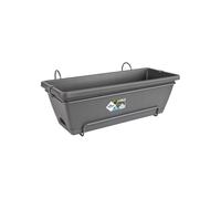 Elho Barcelona Allin1 50 Planteur pour Balcon & Extérieur - Plastique 100% recyclé - Ø 49.5 x H 18.5 cm - Noir/Anthracite