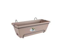Elho Barcelona Allin 1 50cm Balconnière - Taupe | L 27.5 x W 49.5 x H 18.5 cm | Soucoupe Intégrée | Convient à une Utilisation Extérieure | Plastique 100% recyclé