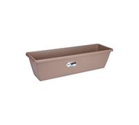 Elho Barcelona XL 80 - Planteur pour Balcon & Extérieur - Ø 77.8 x H 20.3 cm - Marron/Taupe