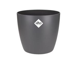 Elho Brussels Rond 25cm Pot de Fleurs - Anthracite | Ø 24.3 x H 23.2 cm | Convient à l’intérieur | Plastique 100 % recyclé