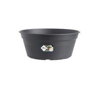 Elho Green Basics Coupe 33cm Pot de Fleur - Living Noir | Ø 33 x H 13.9 cm | Convient à une Utilisation Extérieure