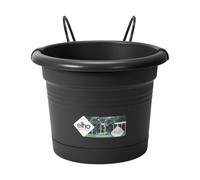 Elho Green Basics Potholder Allin1 Métal 27 - Pot De Fleurs pour Balcon & Extérieur - Ø 19.5 x H 18.5 cm - Noir/Living Noir