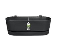 Elho Greenville Easy Balcony 52cm Balconnière - Living Noir | L 21.2 x W 52 x H 19.4 cm | Soucoupe Intégrée | Plastique 100% recyclé