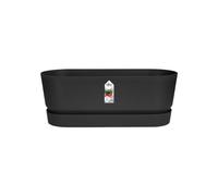 Elho Greenville Long 50 - Planteur pour Extérieur - Plastique 100% recyclé - Ø 49.0 x H 18.0 cm - Noir/Living Noir