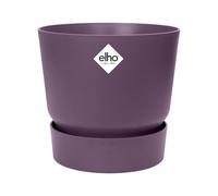 Elho Greenville Rond 30cm Pot de Fleur - Vintage Prune | Ø 29.5 x H 27.8 cm | Soucoupe Intégrée | Convient à une Utilisation Extérieure | Plastique 100% recyclé