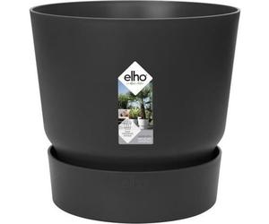 Elho Greenville Rund 30 - Pot de fleurs - Living Noir - Extérieur - Ø 29.5 x H 27.8 cm