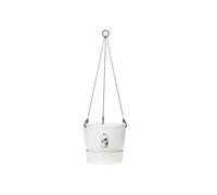 Elho Greenville Suspension 24 - Pot De Fleurs pour Balcon & Extérieur - Plastique 100% recyclé - Ø 23.5 x H 20.5 cm - Blanc/Blanc