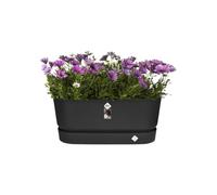 Elho Greenville Trough 80 - Planteur pour Extérieur - Plastique 100% recyclé - Ø 78.0 x H 33.5 cm - Noir/Living Noir