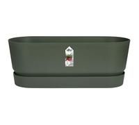 ELHO Jardinière ovale GREENVILLE - Ø49 x 19,8 x 18,4 cm - Plastique recyclé - Résistant au gel - Leaf Green