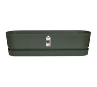 ELHO Jardinière ovale GREENVILLE - Ø49 x 19,8 x 18,4 cm - Plastique recyclé - Résistant au gel - Noir