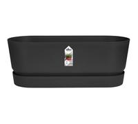 ELHO Jardinière ovale GREENVILLE - Ø49 x 19,8 x 18,4 cm - Plastique recyclé - Résistant au gel - Noir