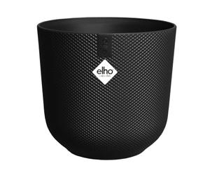 Elho Jazz Round Ø 30cm - Pot de Fleurs d'Intérieur - Plastique 100% recyclé - Structure Unique - Ø 29.5 x H 27.5 cm - Noir/Living Noir