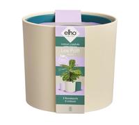 Elho Lex Pott Set 14cm Pot de Fleur - Crème De Velours | Ø 13.8 x H 12.4 cm | 3 Pièces Incluses | Plastique 100% recyclé