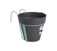 Elho Balconnière Loft Urban 27 – Pot de fleurs balcon & extérieur Ø19,3×20 cm Noir/Anthracite